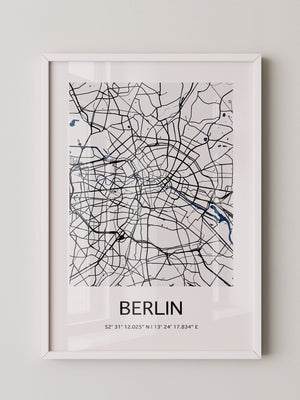 Berlin Stadtplan Schwarz Weiß