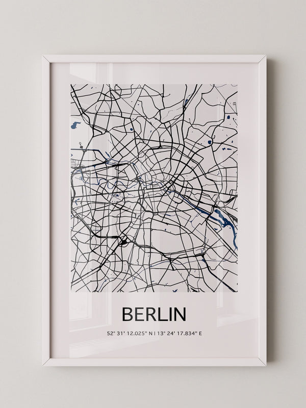 Berlin Stadtplan Schwarz Weiß