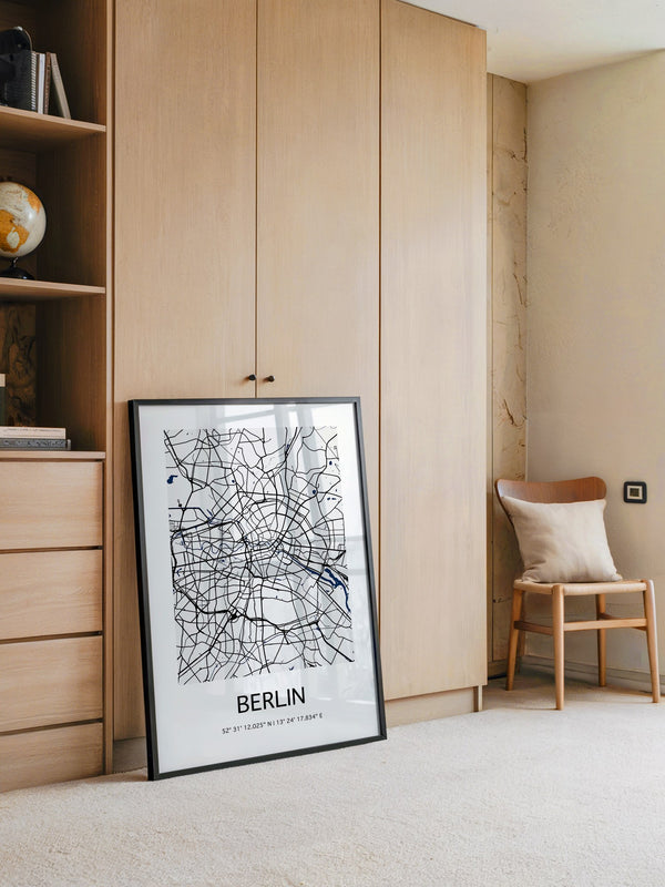 Berlin Stadtplan Schwarz Weiß