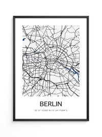 Berlin Stadtplan Schwarz Weiß