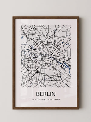 Berlin Stadtplan Schwarz Weiß