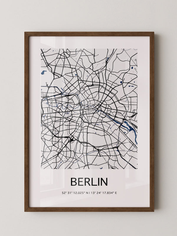 Berlin Stadtplan Schwarz Weiß