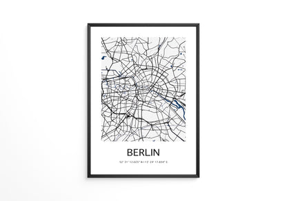 Berlin Stadtplan Schwarz Weiß