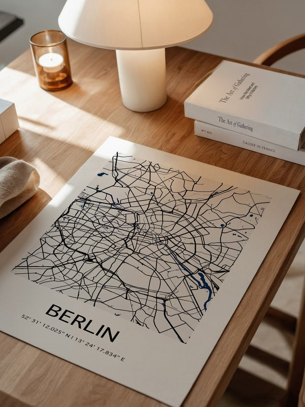 Berlin Stadtplan Schwarz Weiß