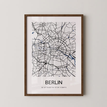 Berlin Stadtplan Schwarz Weiß
