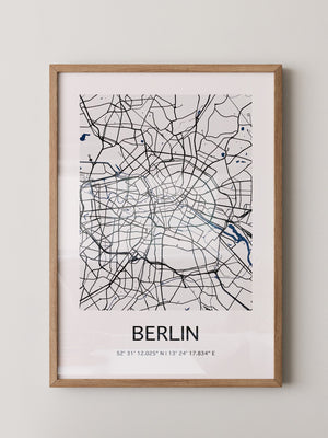 Berlin Stadtplan Schwarz Weiß