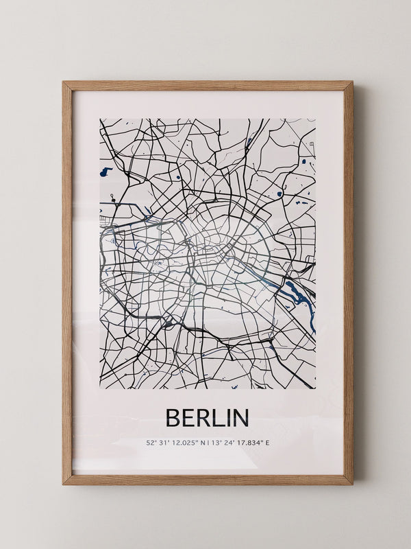 Berlin Stadtplan Schwarz Weiß