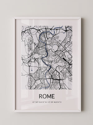 Stadtkarte Rom minimalistisch