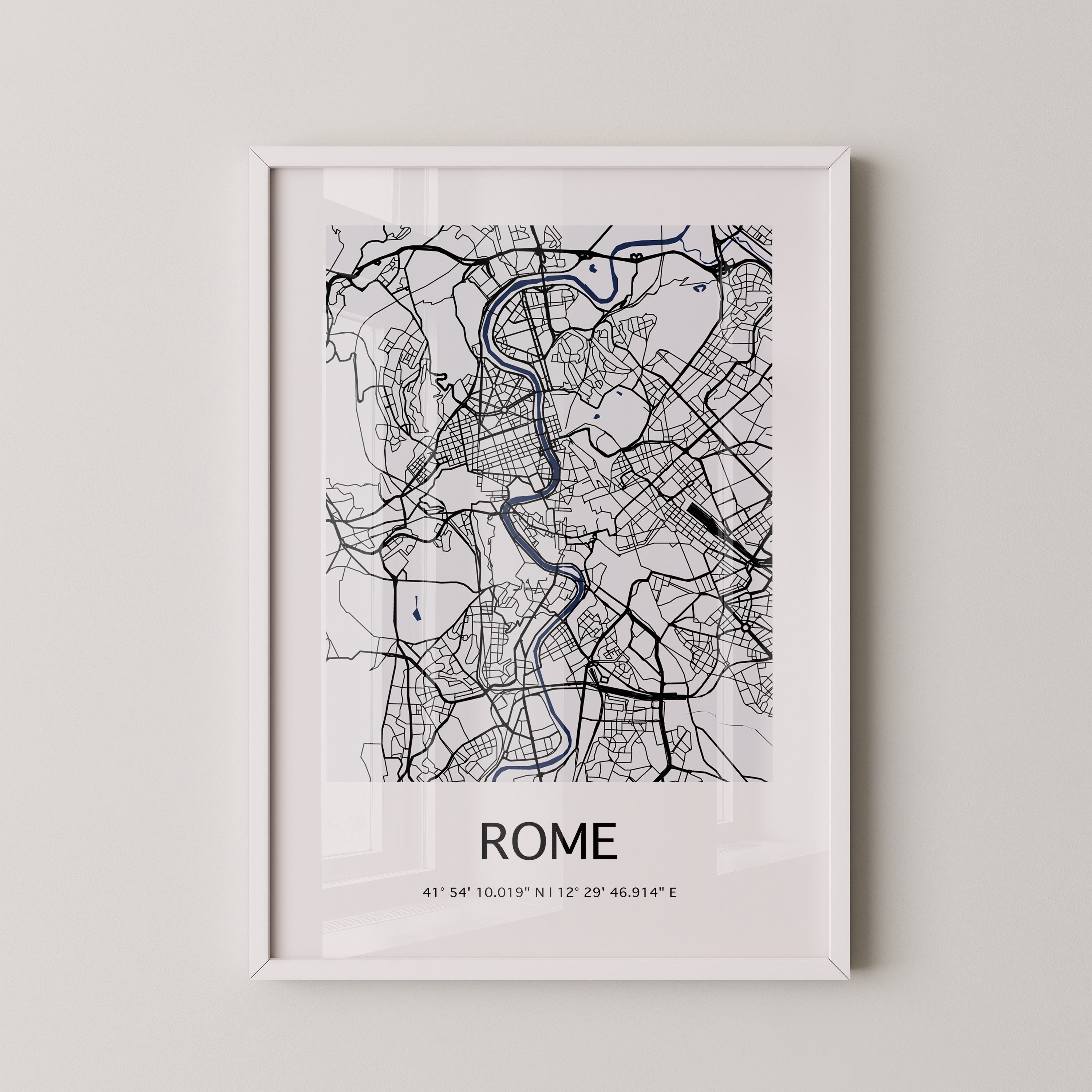 Stadtkarte Rom minimalistisch