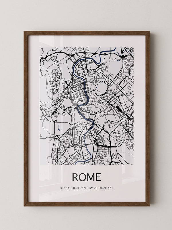 Stadtkarte Rom minimalistisch