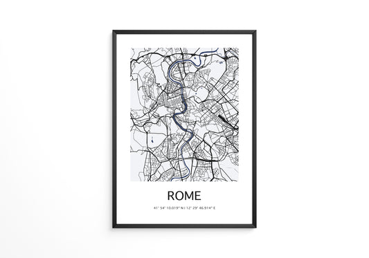 Stadtkarte Rom minimalistisch