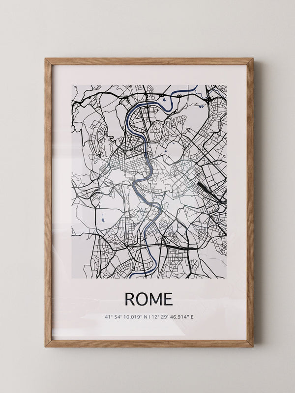 Stadtkarte Rom minimalistisch