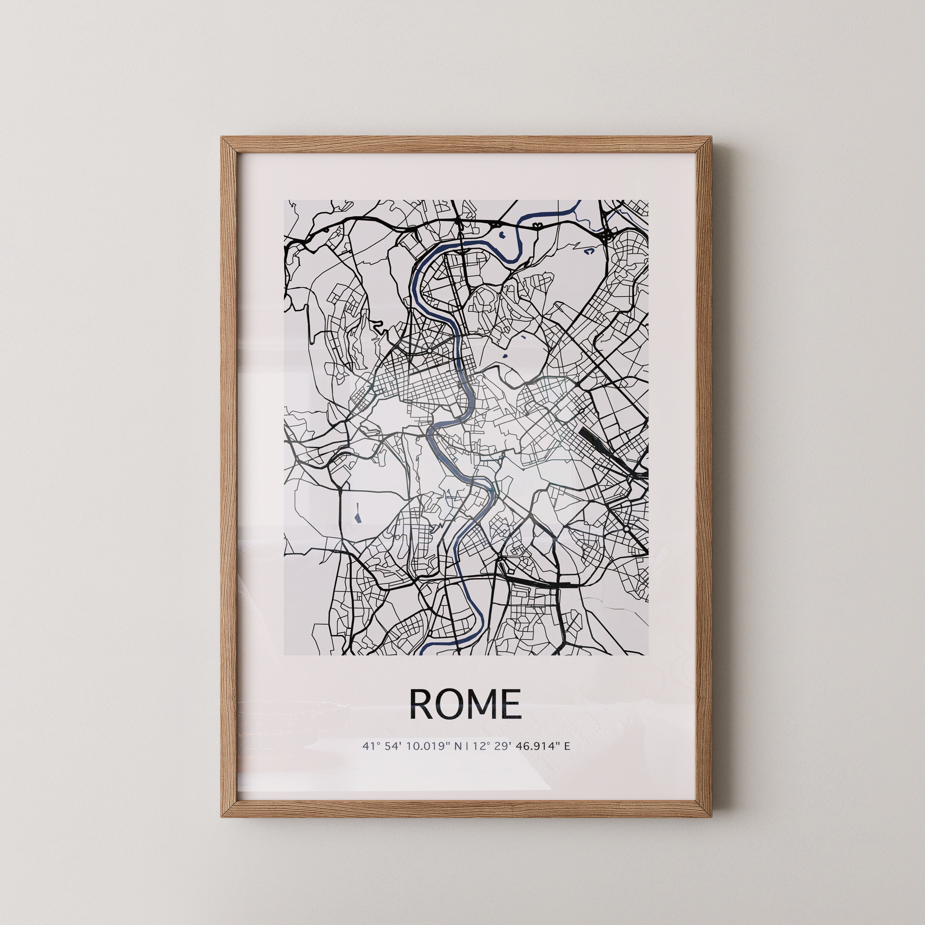 Stadtkarte Rom minimalistisch