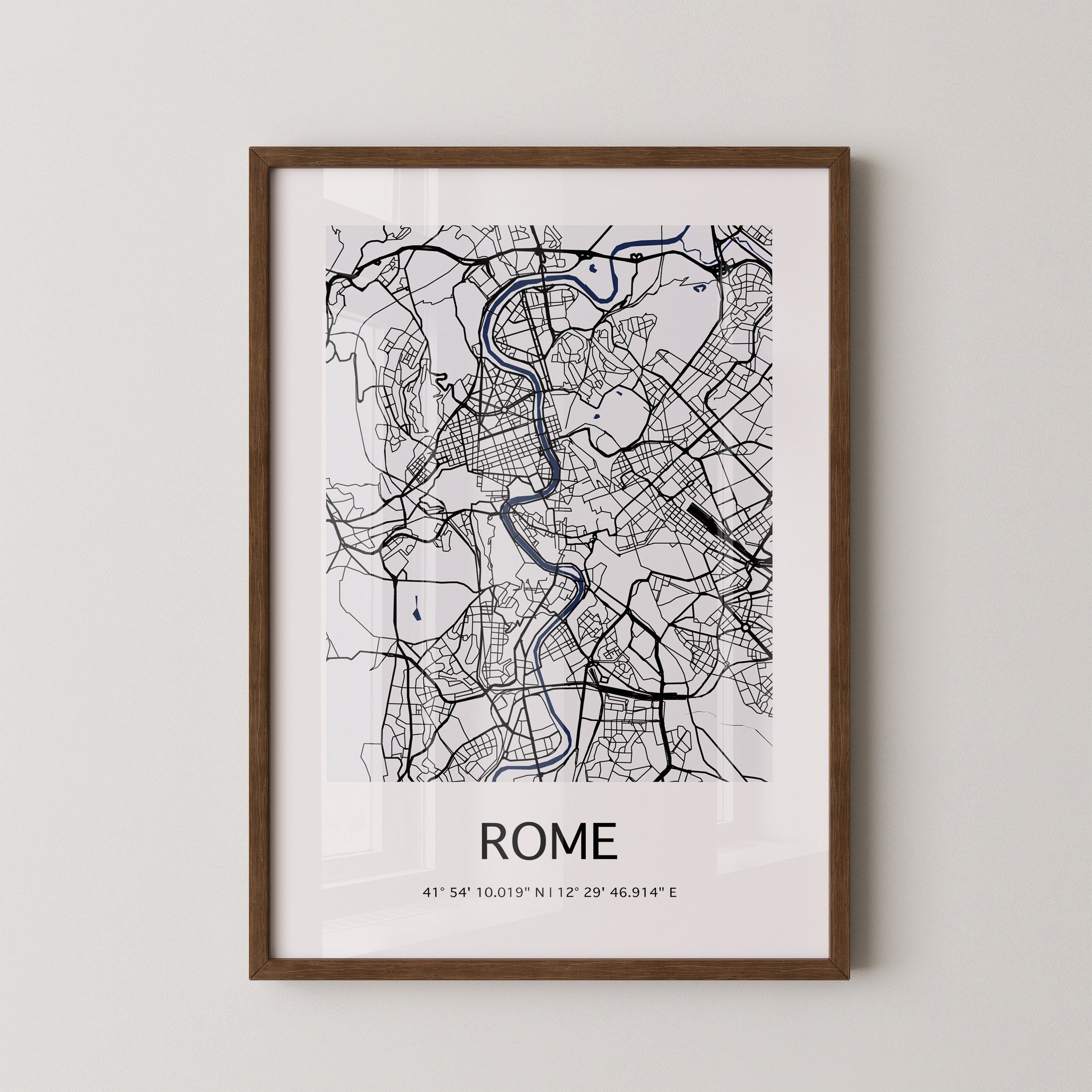 Stadtkarte Rom minimalistisch