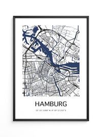 Hamburg Stadtplan minimalistisch