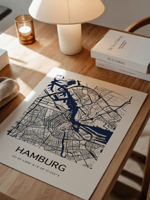 Hamburg Stadtplan minimalistisch
