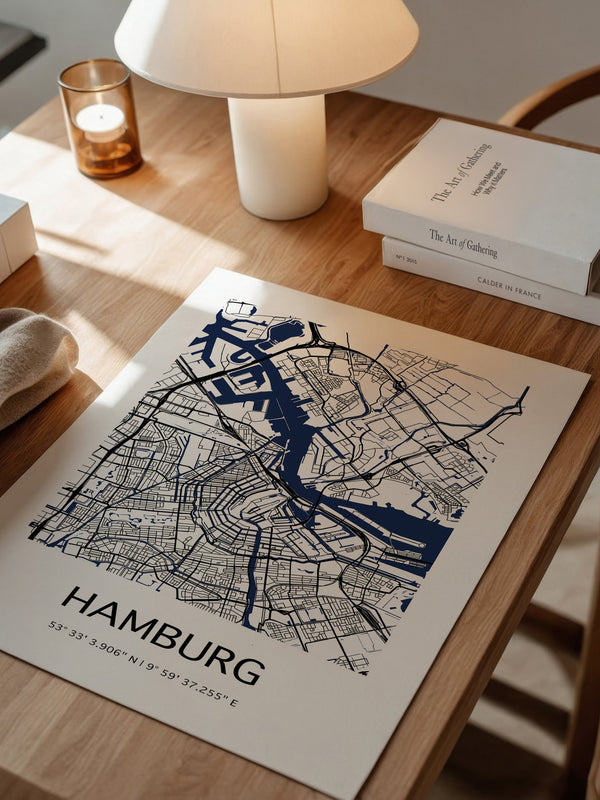 Hamburg Stadtplan minimalistisch