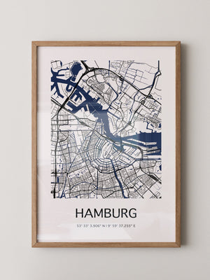Hamburg Stadtplan minimalistisch