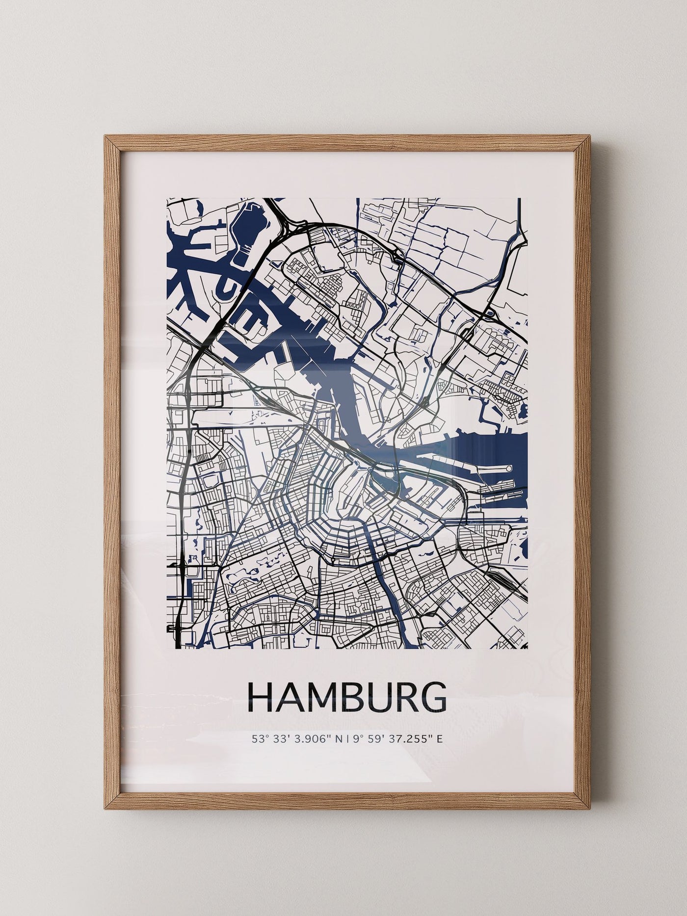 Hamburg Stadtplan minimalistisch