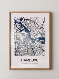 Hamburg Stadtplan minimalistisch