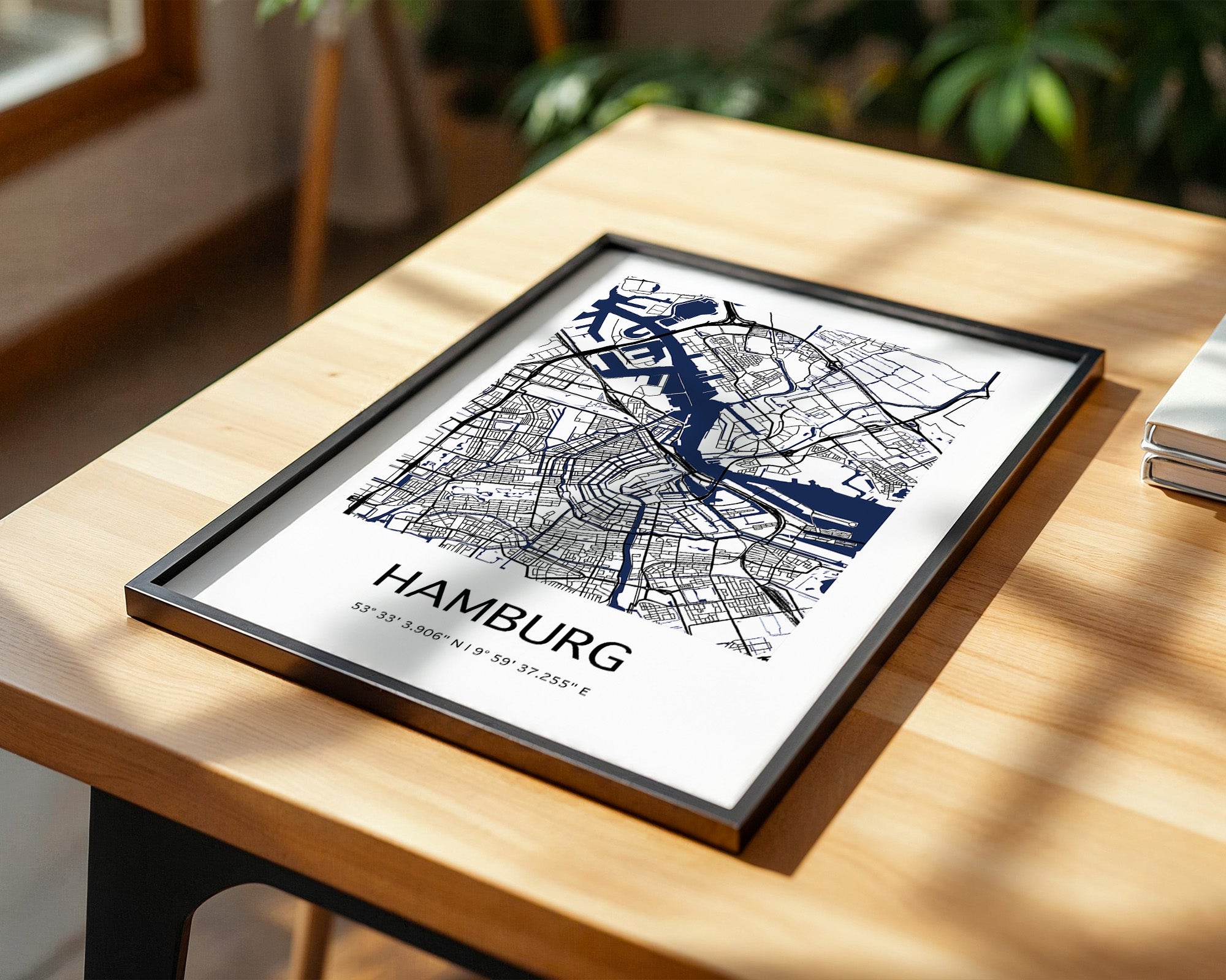 Hamburg Stadtplan minimalistisch