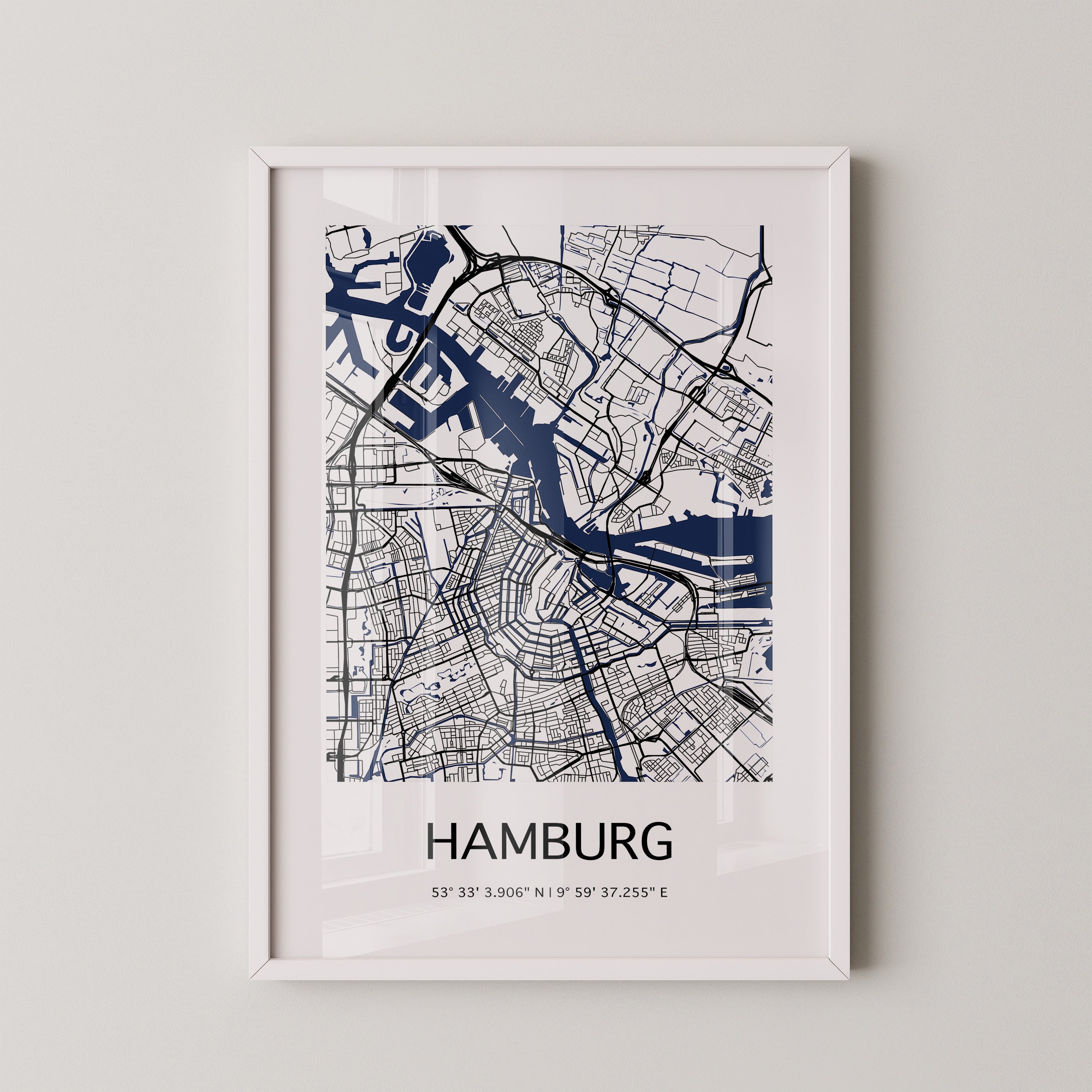 Hamburg Stadtplan minimalistisch