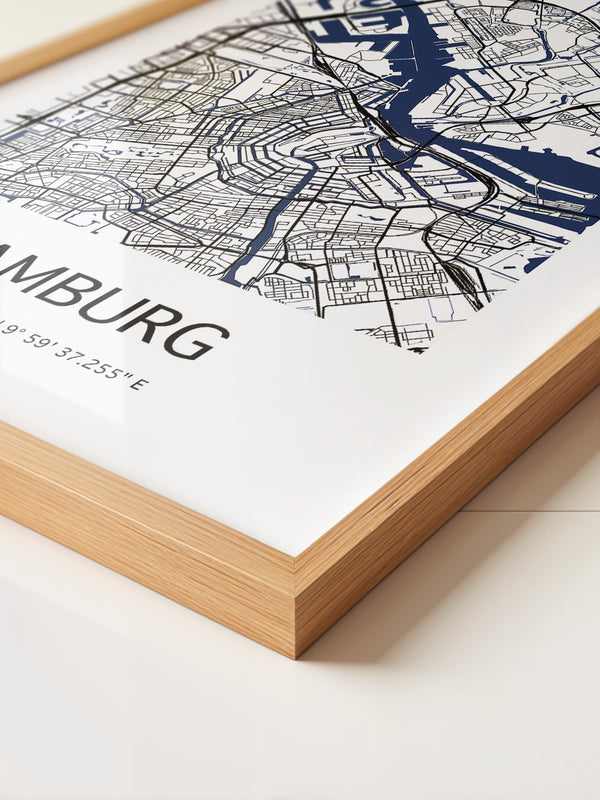 Hamburg Stadtplan minimalistisch