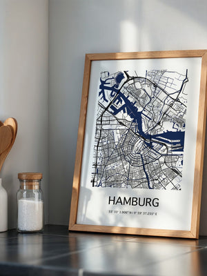 Hamburg Stadtplan minimalistisch