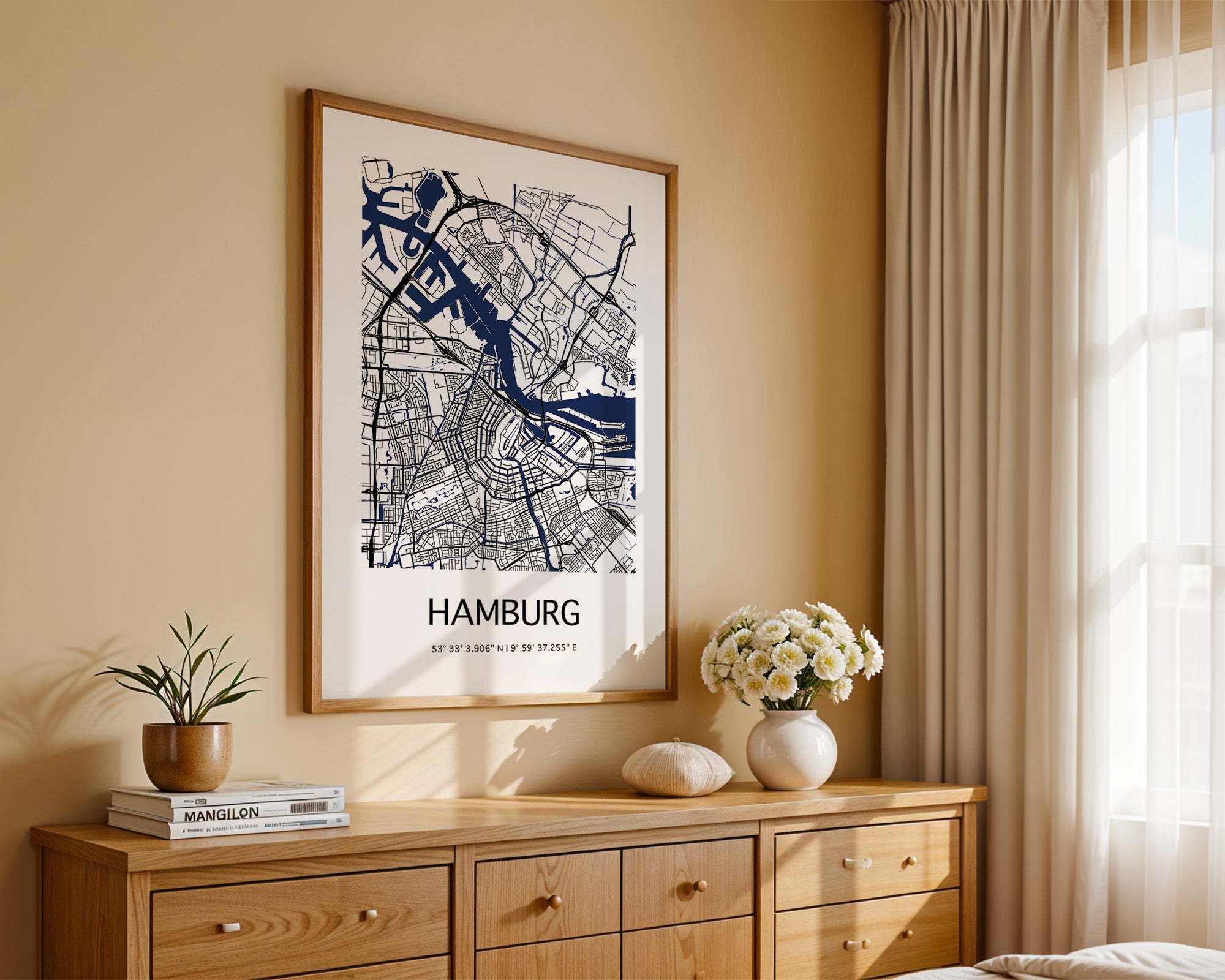 Hamburg Stadtplan minimalistisch