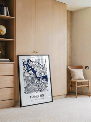 Hamburg Stadtplan minimalistisch