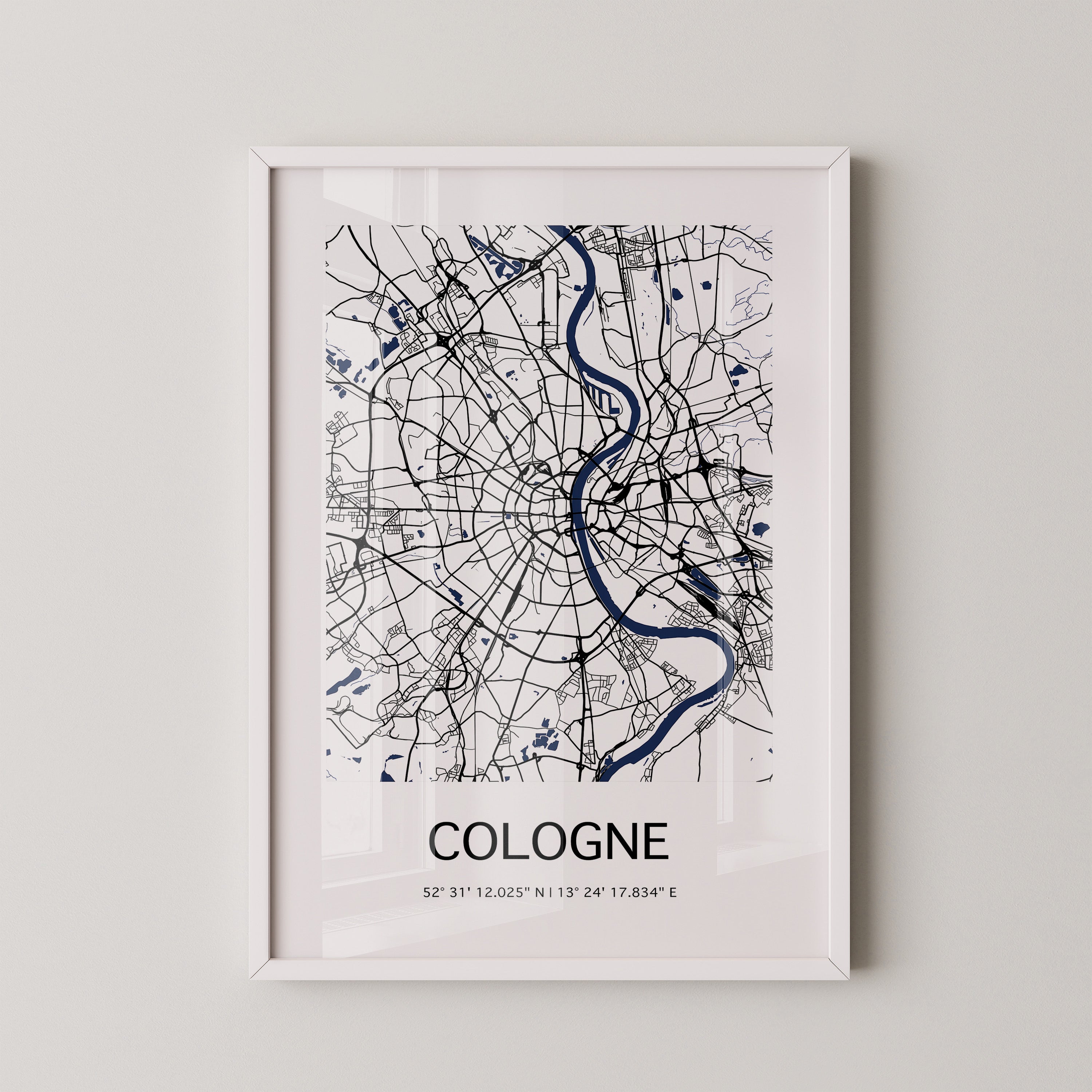 Köln Stadtplan Blau Linien