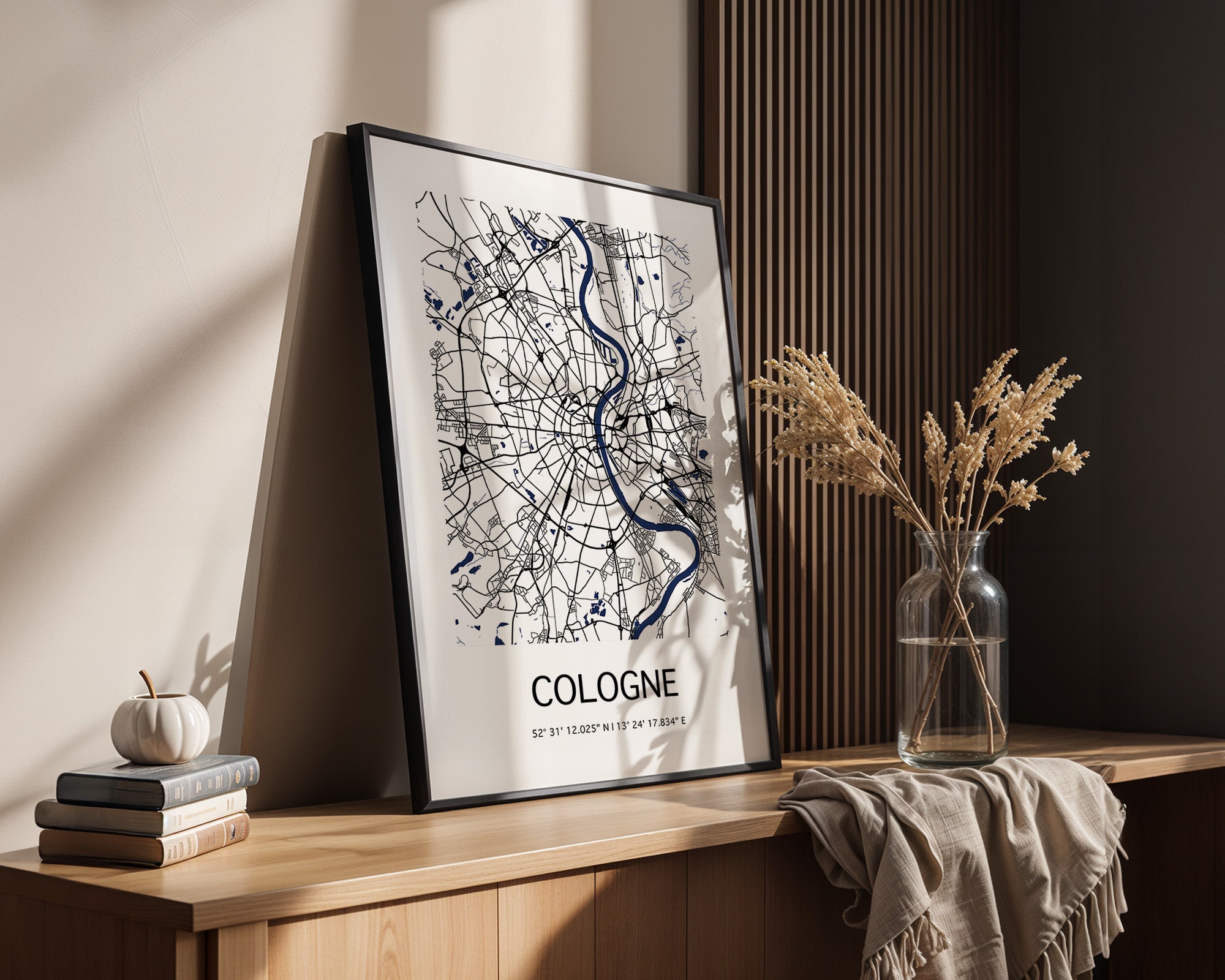 Köln Stadtplan Blau Linien