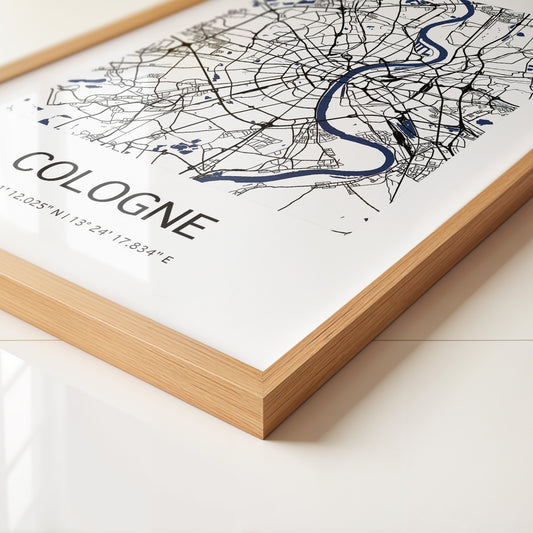 Köln Stadtplan Blau Linien