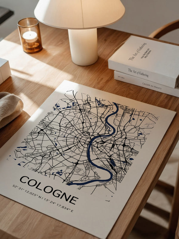 Köln Stadtplan Blau Linien