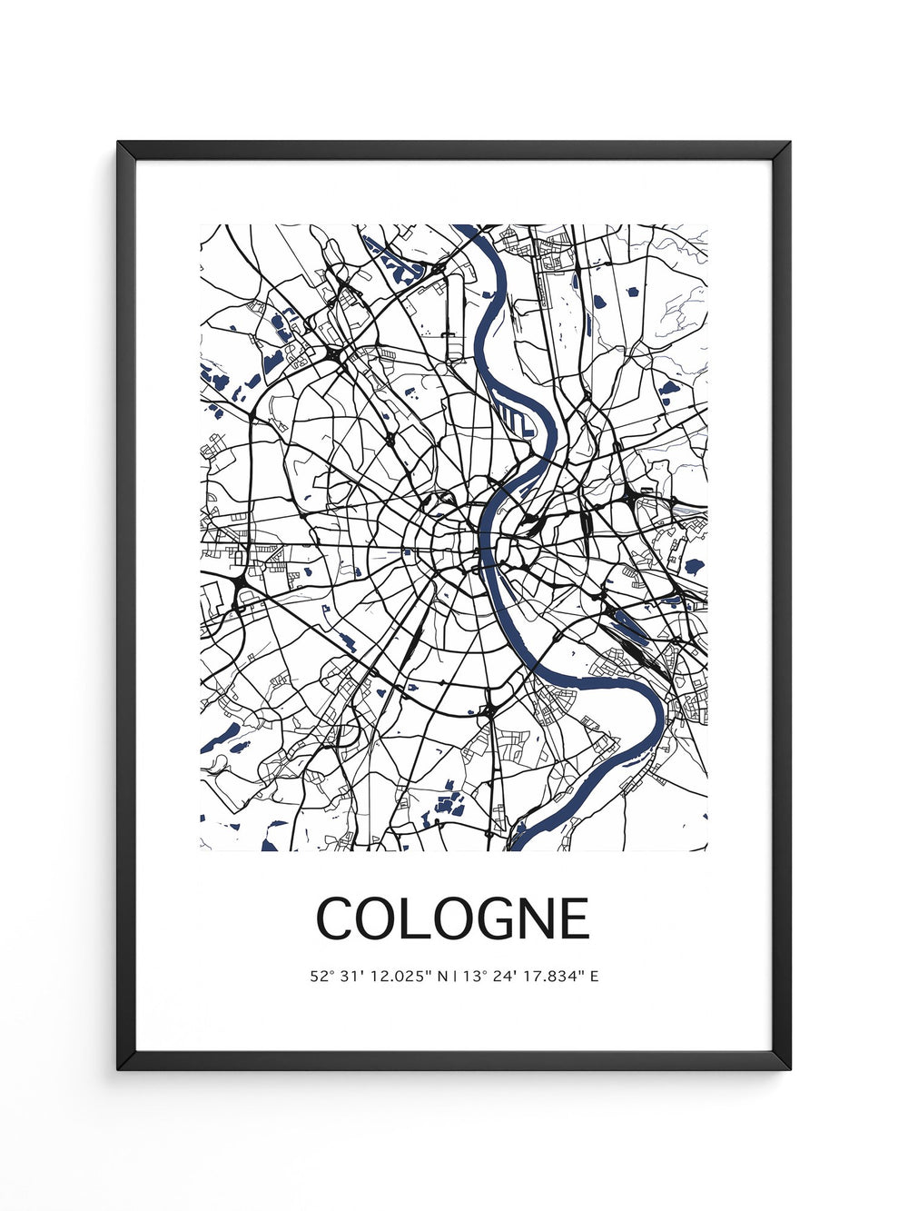 Köln Stadtplan Blau Linien