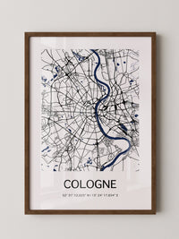Köln Stadtplan Blau Linien