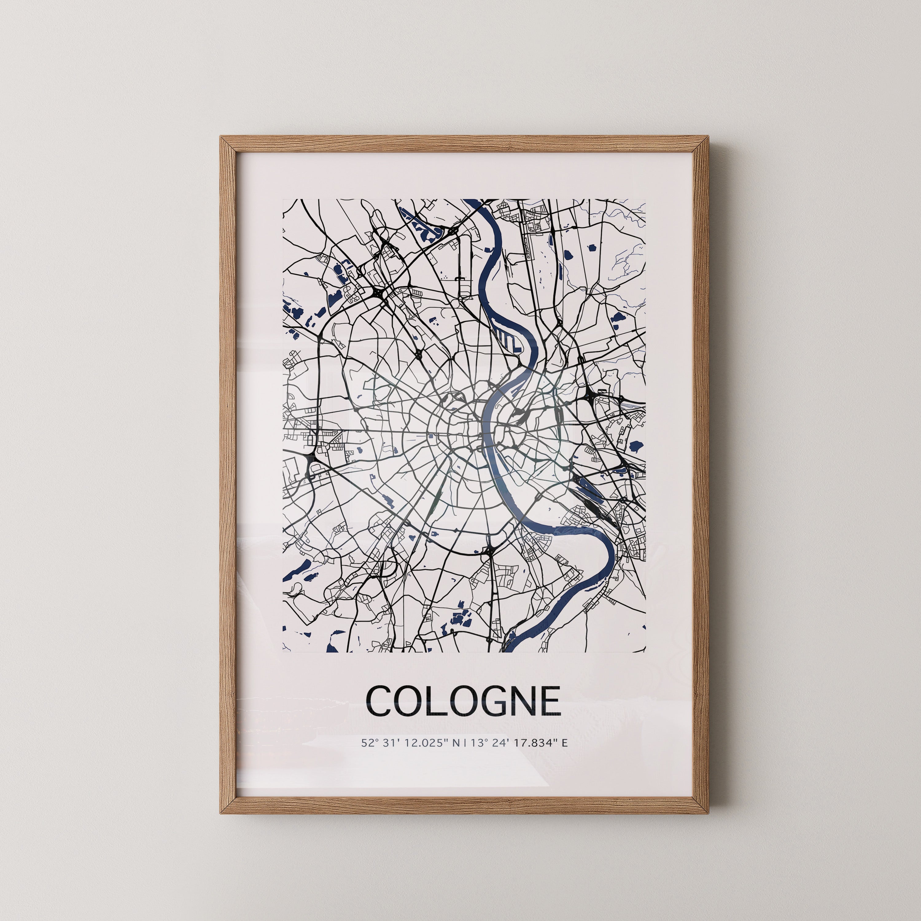 Köln Stadtplan Blau Linien