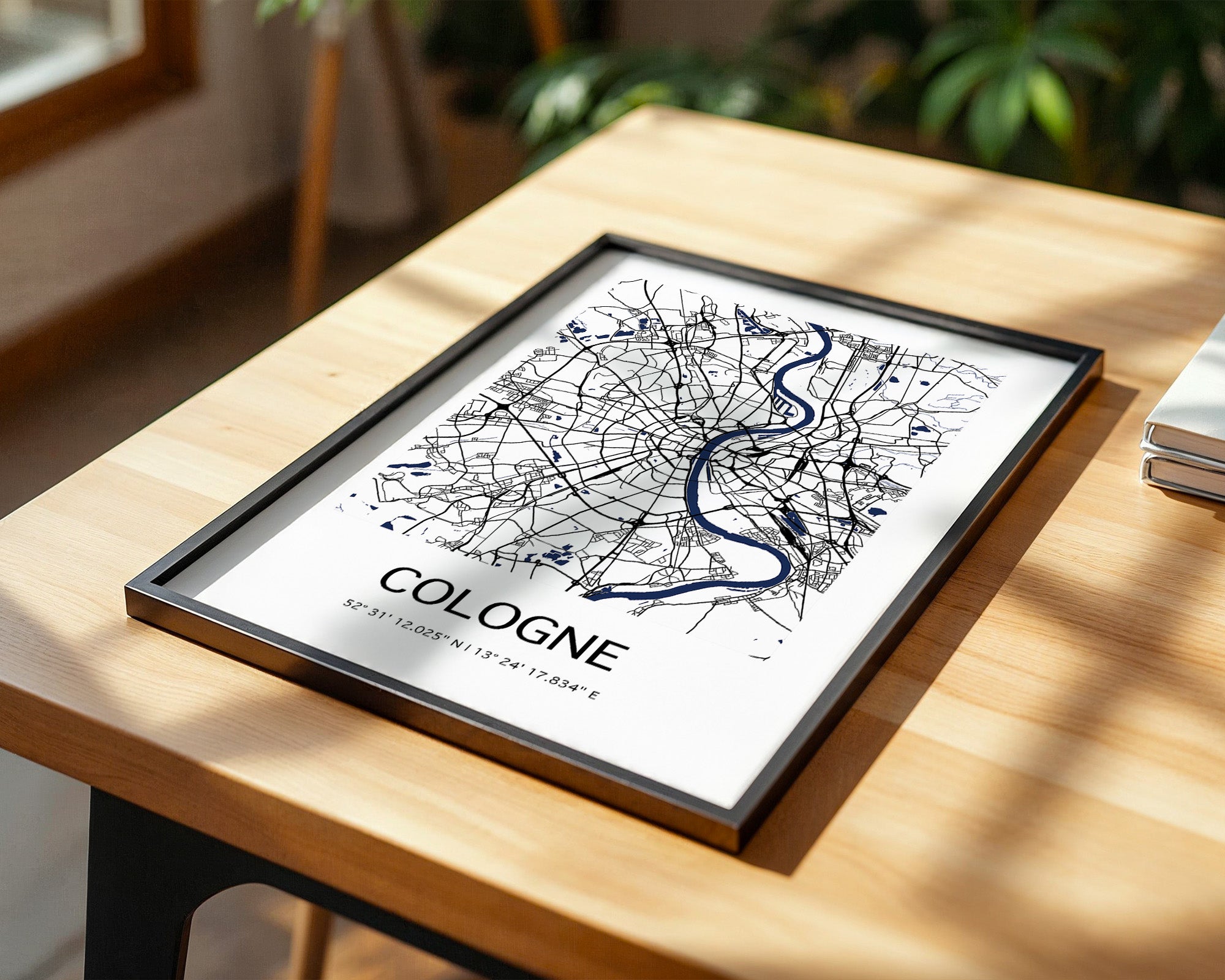 Köln Stadtplan Blau Linien