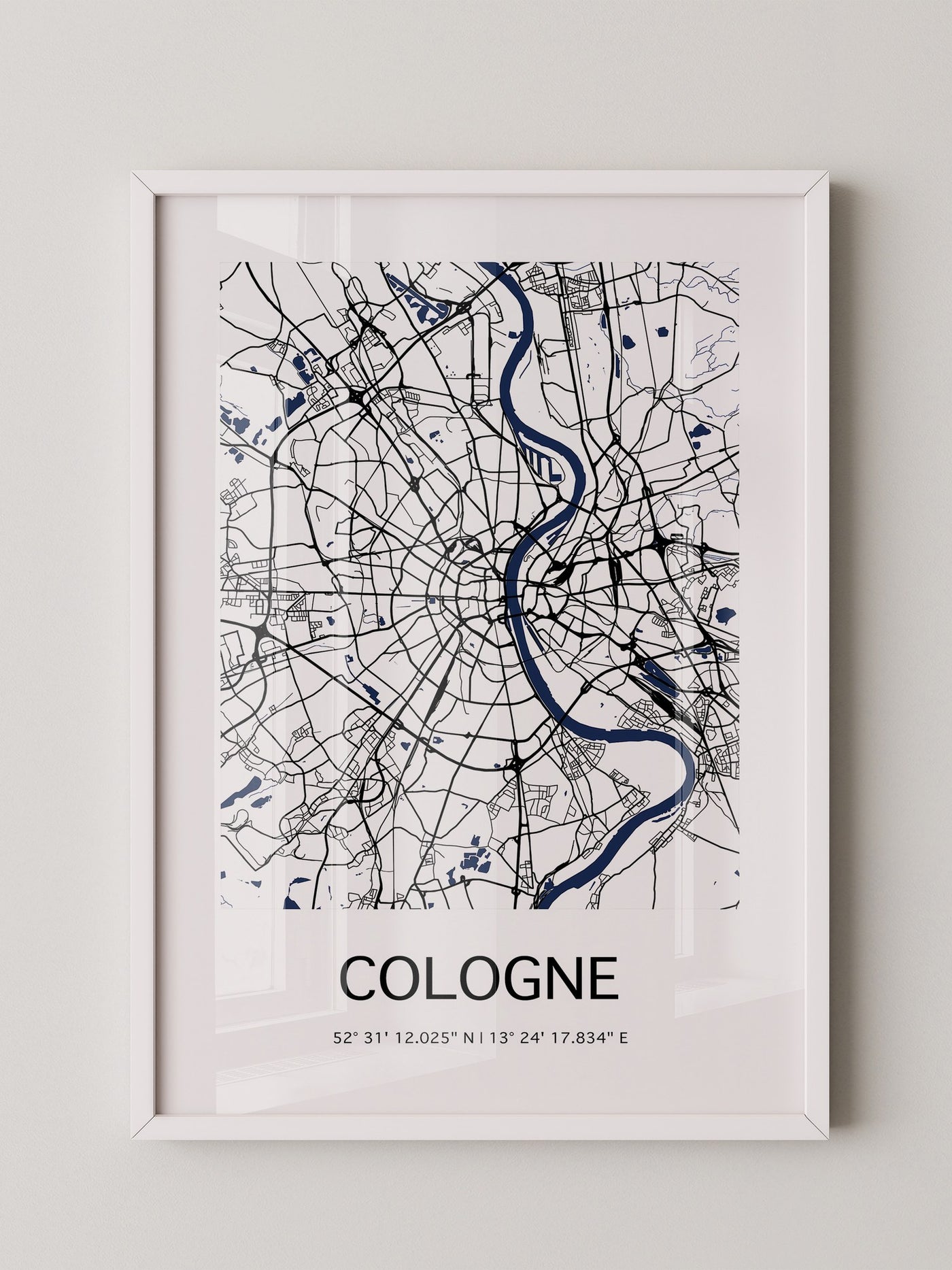 Köln Stadtplan Blau Linien