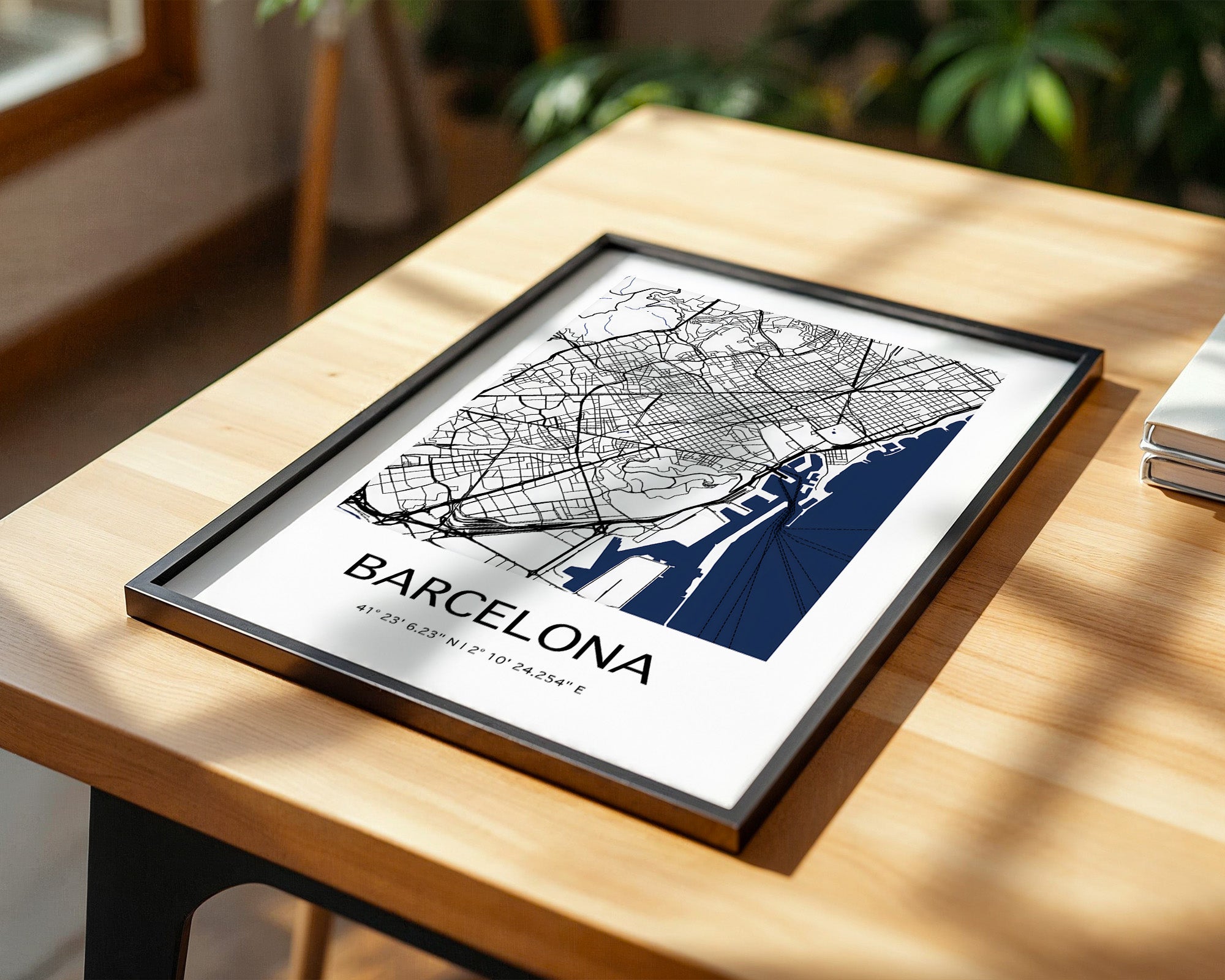 Barcelona Stadtkarte Blau Weiß