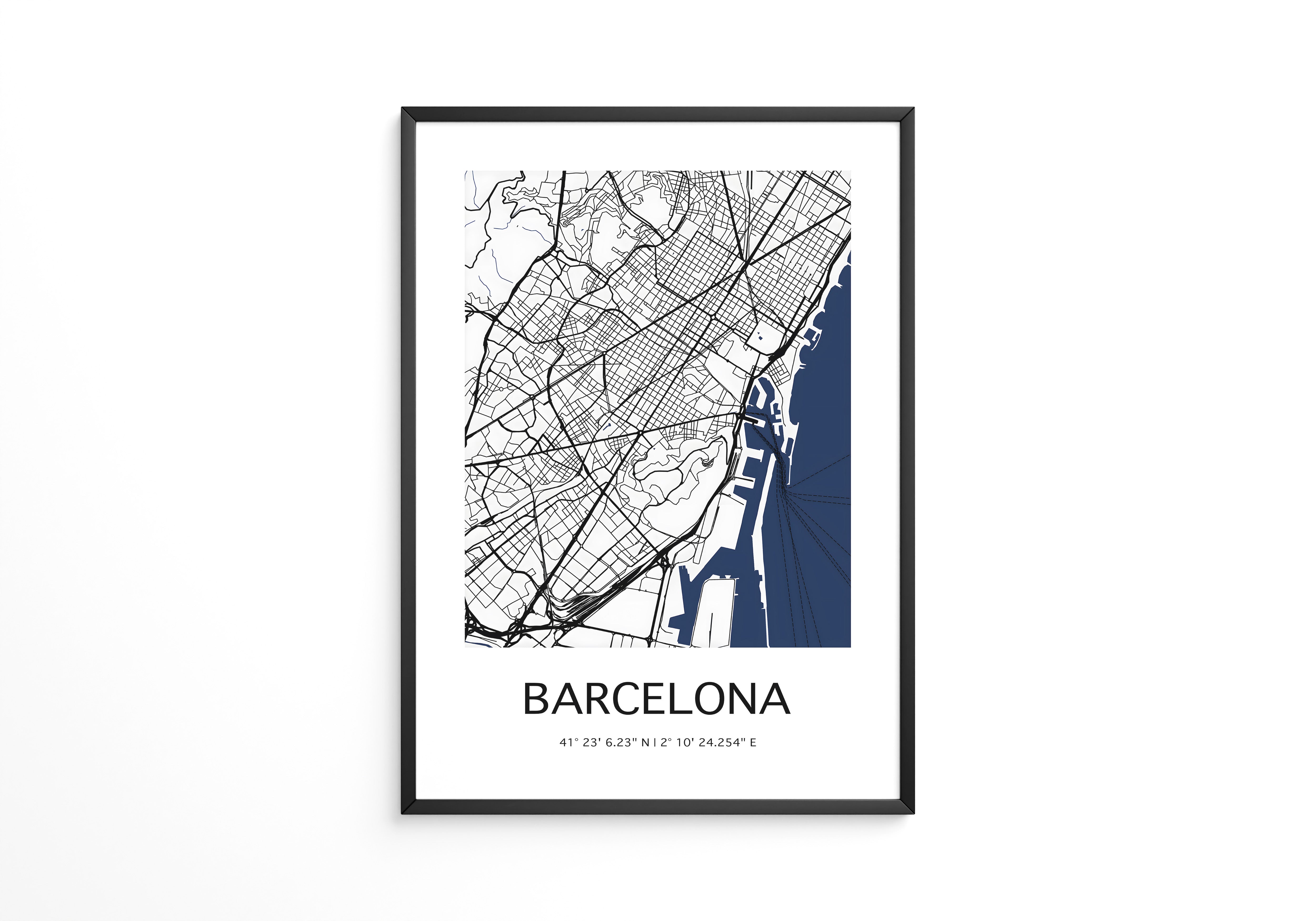 Barcelona Stadtkarte Blau Weiß