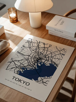 Tokio Stadtplan Schwarz-Weiß