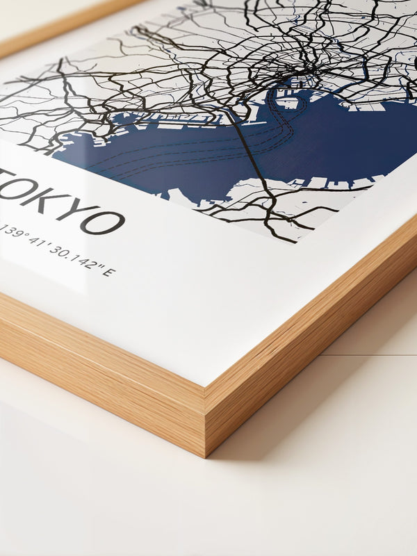 Tokio Stadtplan Schwarz-Weiß