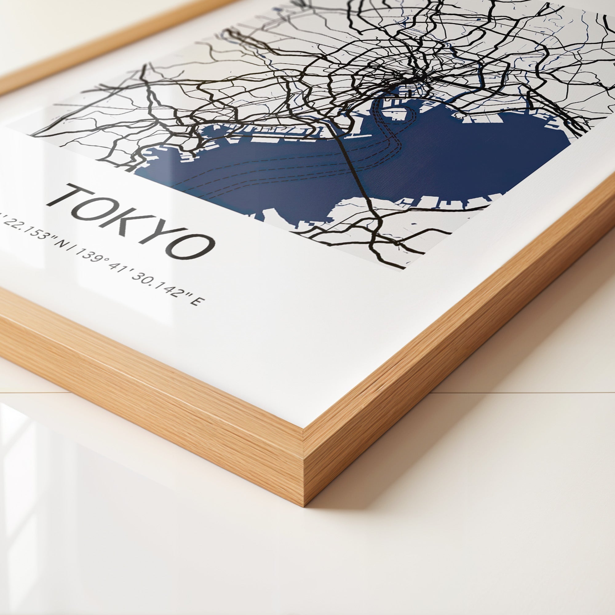 Tokio Stadtplan Schwarz-Weiß