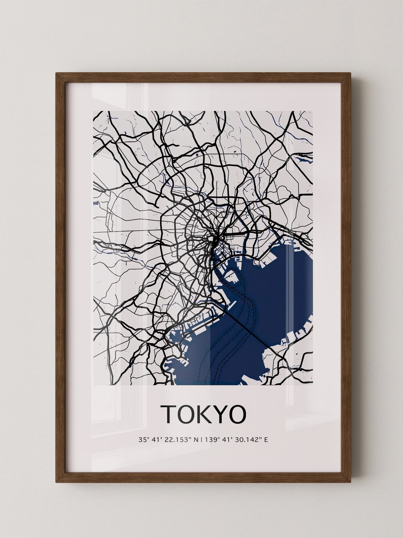 Tokio Stadtplan Schwarz-Weiß