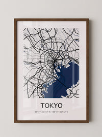 Tokio Stadtplan Schwarz-Weiß