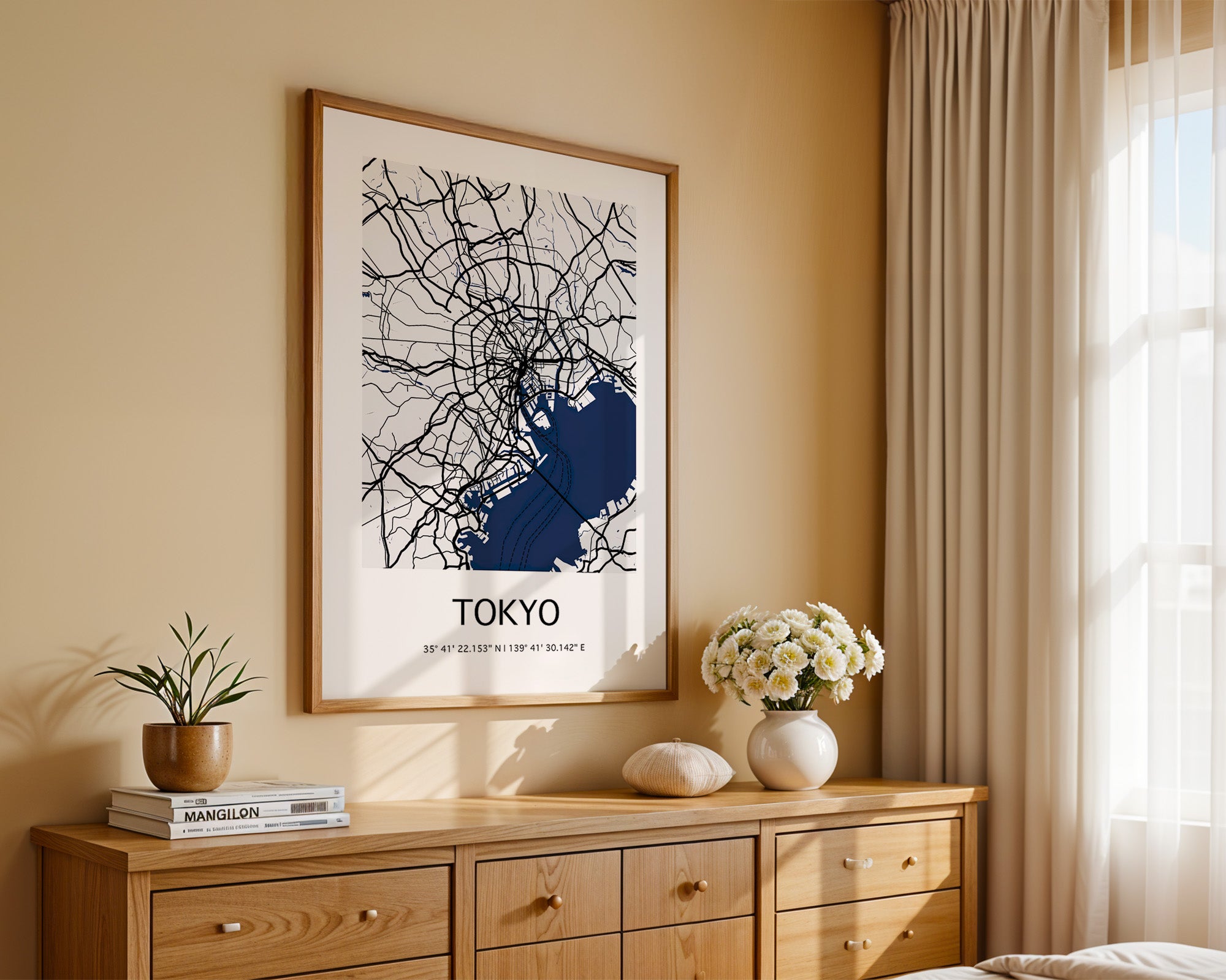 Tokio Stadtplan Schwarz-Weiß