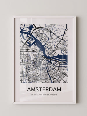 Amsterdam Stadtplan minimalistisch