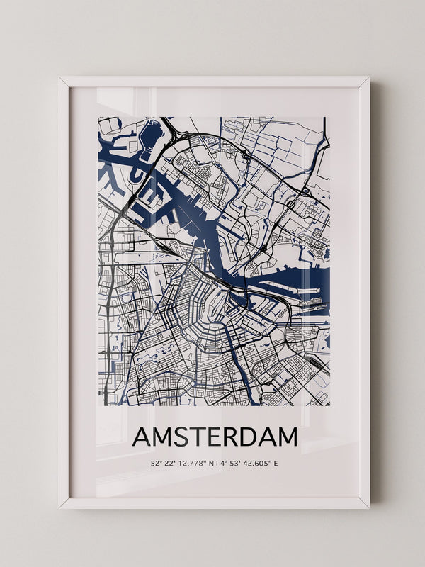 Amsterdam Stadtplan minimalistisch