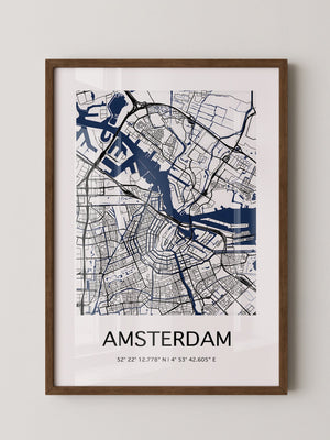Amsterdam Stadtplan minimalistisch